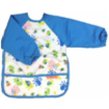 長袖防水兜形口水肩 18M - 海洋